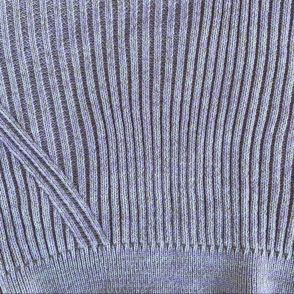 Urban Outfitters Big Sur Ribbed Knit Sweater Crop Top Soft Lilac Pink Size Med - Picture 6 of 8